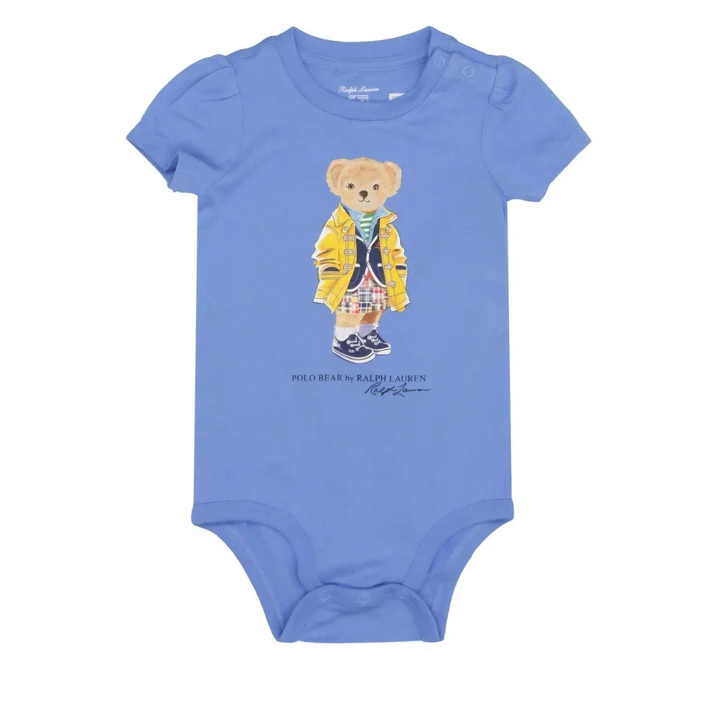 Ralph Lauren Polo Bear Blue‎ Cotton Bodysuit Watch Hill 18M 310907988001